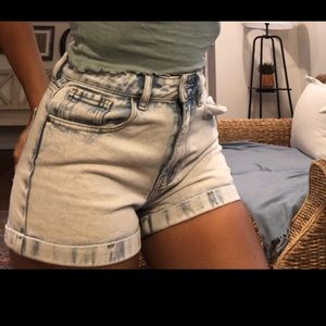 Pacsun Bleach Demin High Waisted Shorts